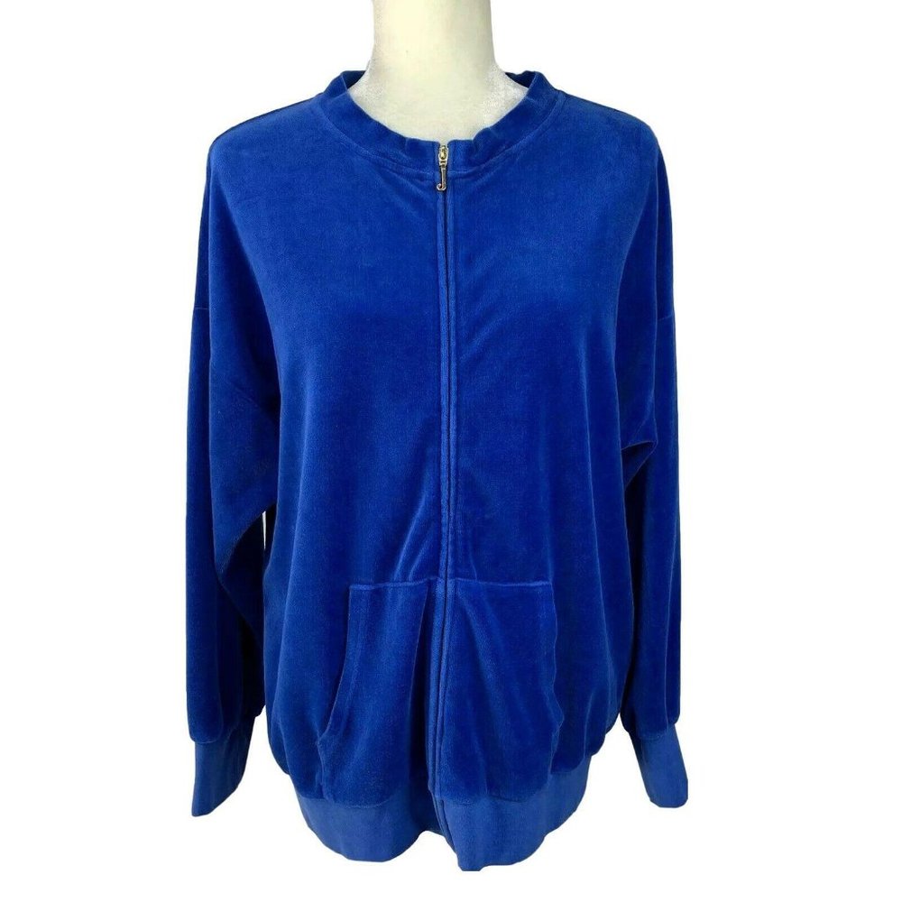 Juicy Couture Black Label Full Zip Velour Sweater
